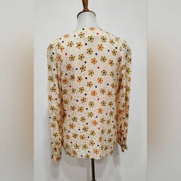 VINTAGE JEWEL JACQUARD SILK BLOUSE - Picture 3 of 11
